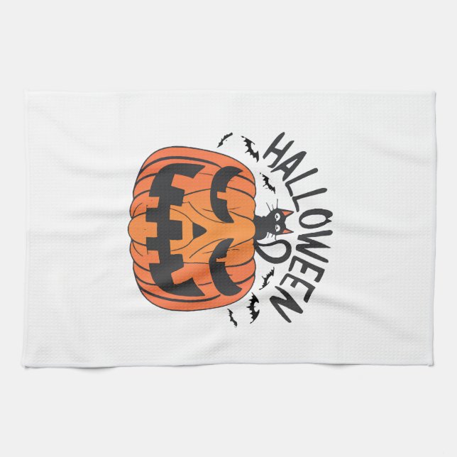 Vintage Halloween  Tea Towel (Horizontal)