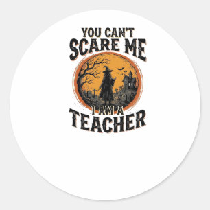 Vintage Halloween Teacher Scary School Shirt Desig Classic Round Sticker