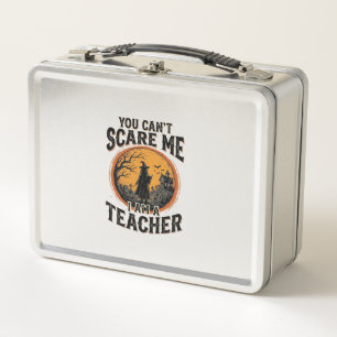 Vintage Halloween Teacher Scary School Shirt Desig Metal Lunch Box