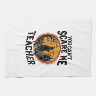 Vintage Halloween Teacher Scary School Shirt Desig Tea Towel