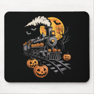 Vintage Halloween Train Jack O Lantern Pumpkin Men Mouse Pad
