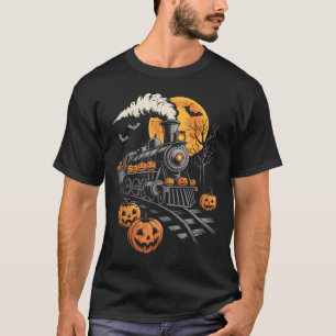 Vintage Halloween Train Jack O Lantern Pumpkin Men T-Shirt