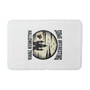 Vintage Halloween Trivia Ghost Moon Shirt Design_1 Bath Mat