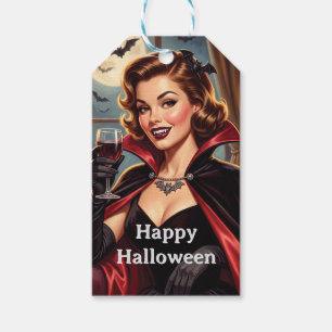 Vintage Halloween Vampire Pin-up Personalise Gift Tags