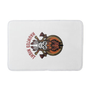 Vintage Halloween Warrior Engraving Graphic for Wh Bath Mat