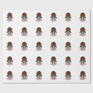 Vintage Halloween Warrior Engraving Graphic for Wh Wrapping Paper