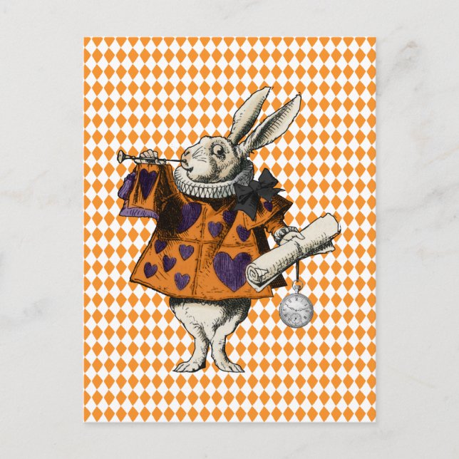 Vintage Halloween White Rabbit Alice In Wonderland Postcard (Front)