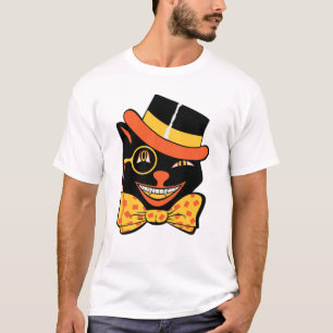 Vintage Halloween Winking Black Cat Shirt