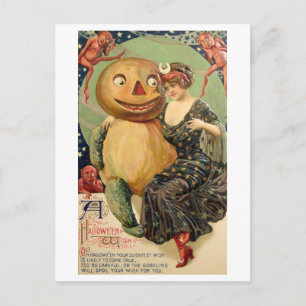Vintage Halloween Wish Postcard
