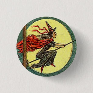 Vintage Halloween Witch 3 Cm Round Badge
