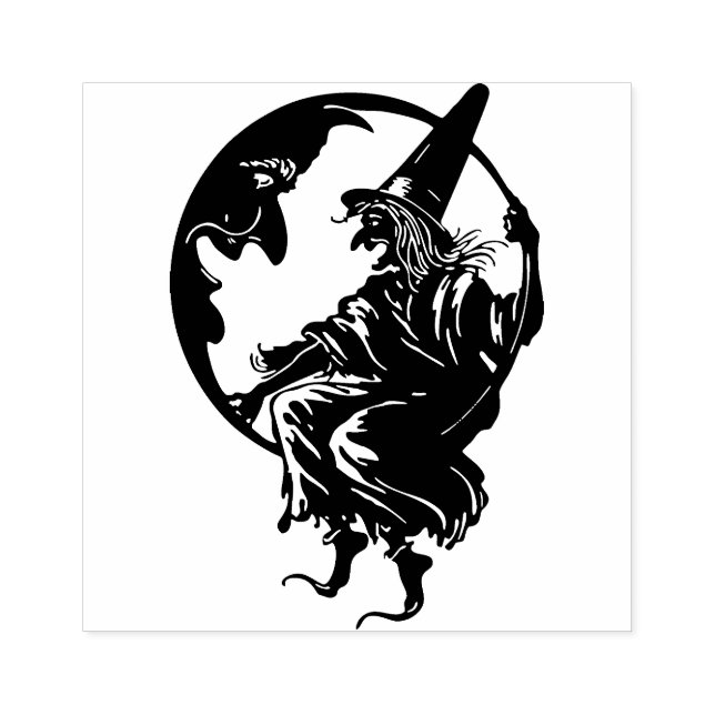 Vintage Halloween Witch and Moon Stamp (Imprint)