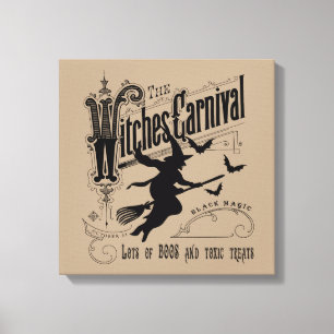 Vintage Halloween Witch Canvas Print