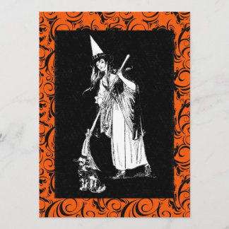 Vintage Halloween Witch Card