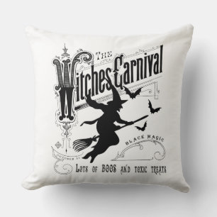 Vintage Halloween Witch Cushion