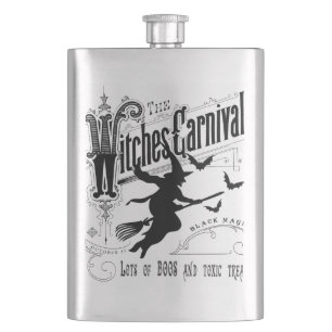Vintage Halloween Witch Hip Flask