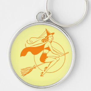 Vintage Halloween Witch Key Ring