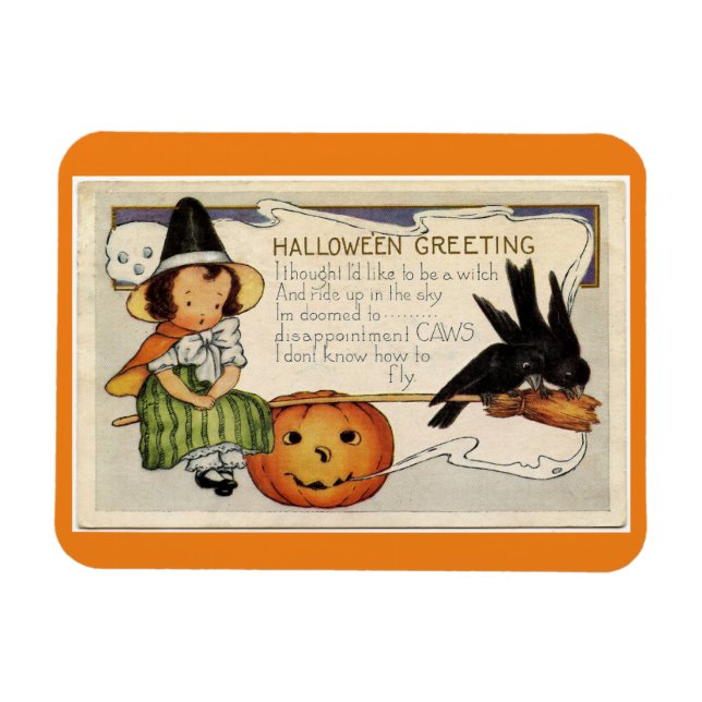 Vintage Halloween Witch Magnet (Horizontal)