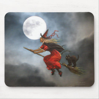 Vintage Halloween Witch Mousepad