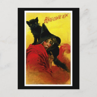 Vintage Halloween Witch Postcard