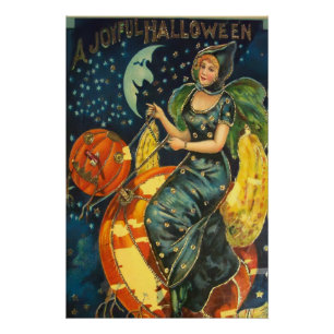 Vintage Halloween Witch Poster