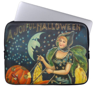 Vintage Halloween Witch Poster Laptop Sleeve