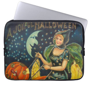 Vintage Halloween Witch Poster Laptop Sleeve
