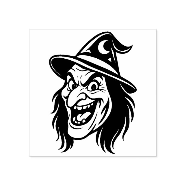 Vintage Halloween Witch Rubber Stamp (Imprint)