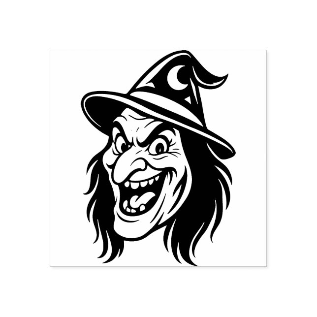 Vintage Halloween Witch Rubber Stamp (Imprint)