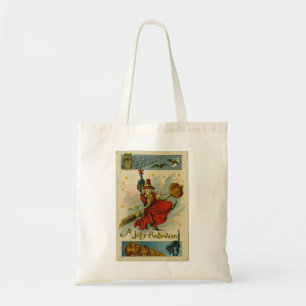 Vintage Halloween Witch Tote Bag