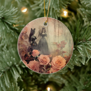 Vintage Halloween Witchcraft (10) Ceramic Tree Decoration