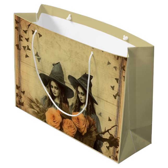Vintage Halloween Witchcraft (11) Large Gift Bag (Back Angled)