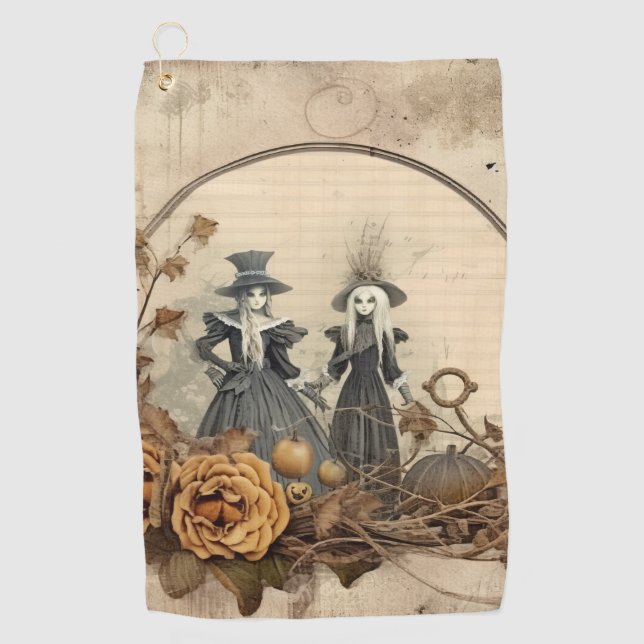Vintage Halloween Witchcraft (12) Golf Towel (Front)