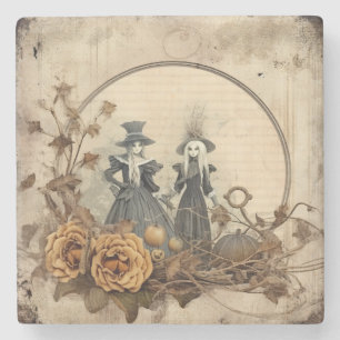 Vintage Halloween Witchcraft (12) Stone Coaster