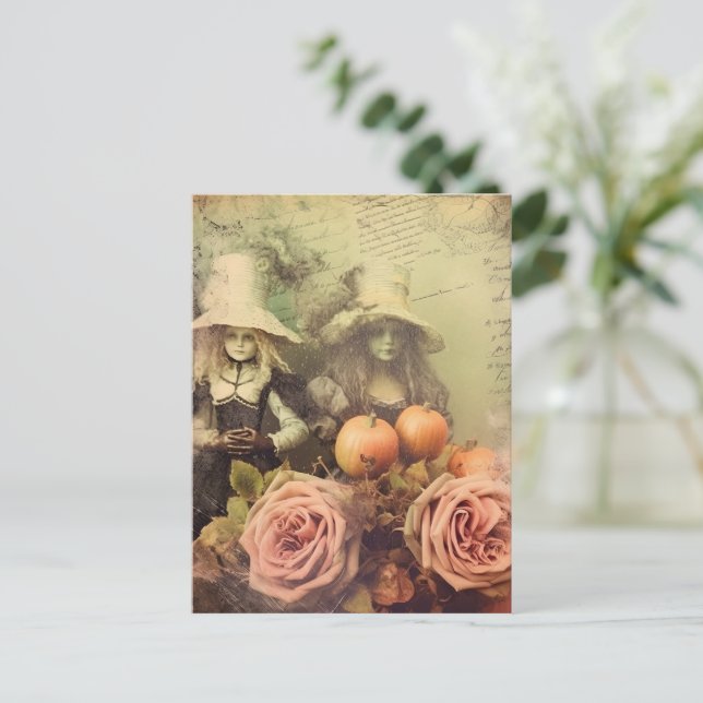 Vintage Halloween Witchcraft (1) Postcard (Standing Front)