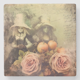 Vintage Halloween Witchcraft (1) Stone Coaster