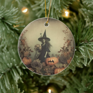 Vintage Halloween Witchcraft (3) Ceramic Tree Decoration