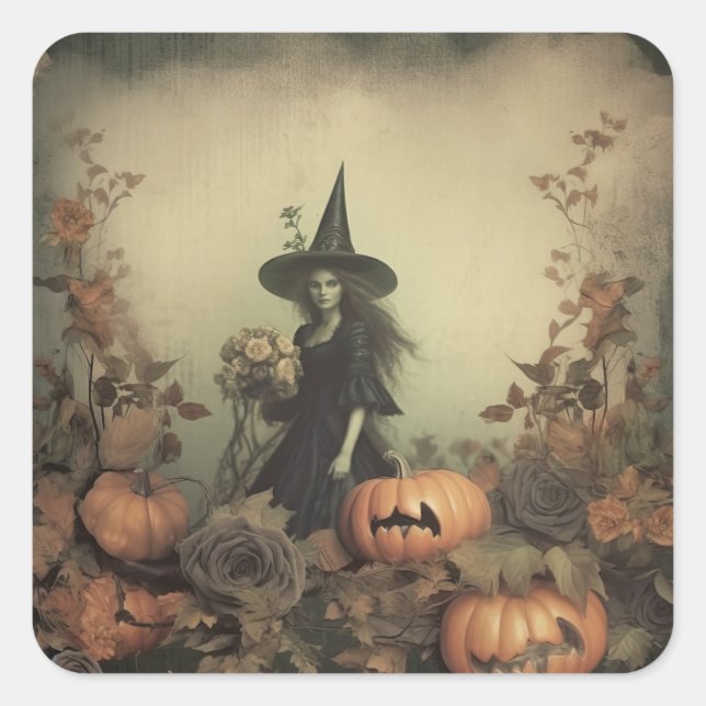 Vintage Halloween Witchcraft (3) Square Sticker (Front)