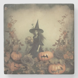 Vintage Halloween Witchcraft (3) Stone Coaster