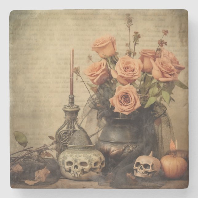Vintage Halloween Witchcraft (4) Stone Coaster (Front)