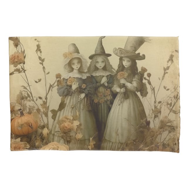 Vintage Halloween Witchcraft (5) Pillowcase (Front-Left)
