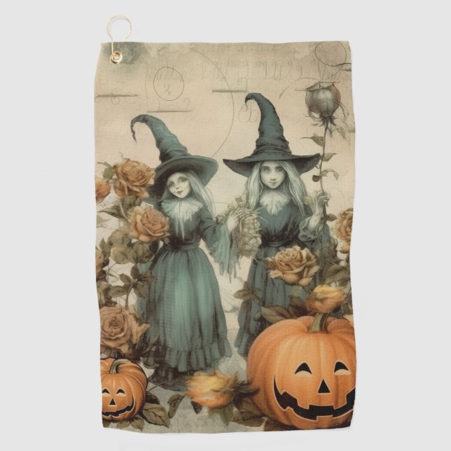Vintage Halloween Witchcraft (6) Golf Towel (Front)