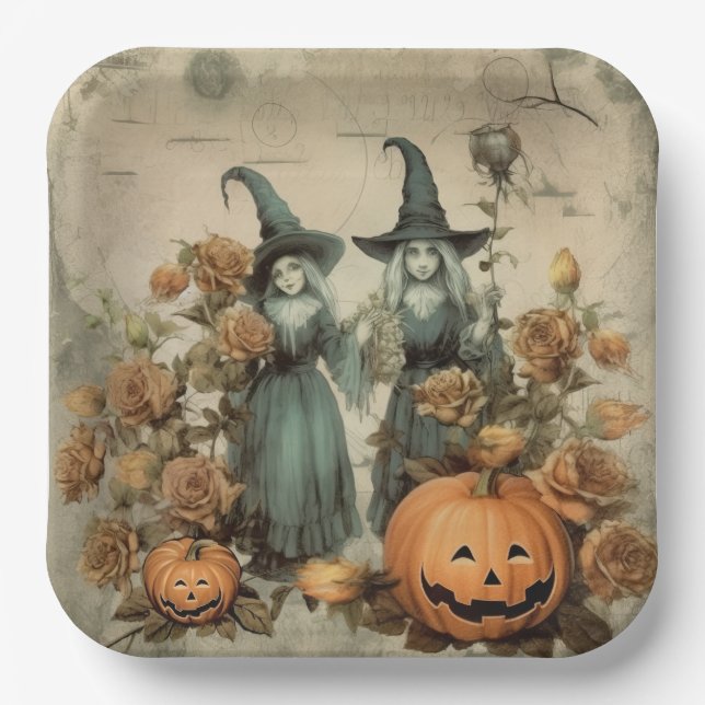 Vintage Halloween Witchcraft (6) Paper Plate (Front)