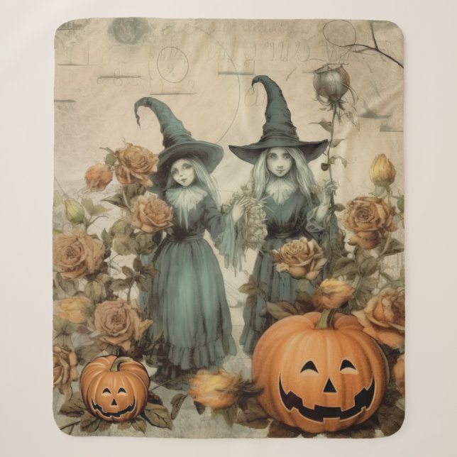 Vintage Halloween Witchcraft (6) Sherpa Blanket (Front)