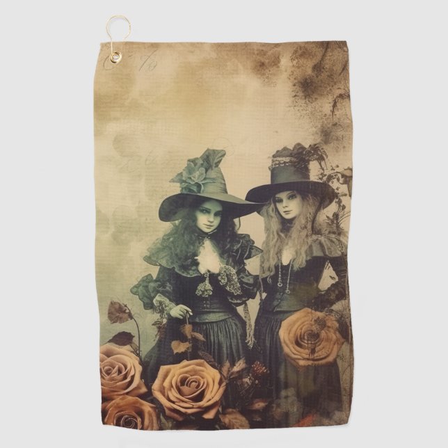 Vintage Halloween Witchcraft (7) Golf Towel (Front)