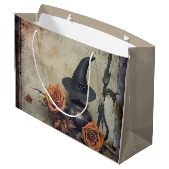 Vintage Halloween Witchcraft (8) Large Gift Bag (Back Angled)