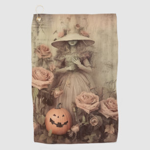 Vintage Halloween Witchcraft (9) Golf Towel