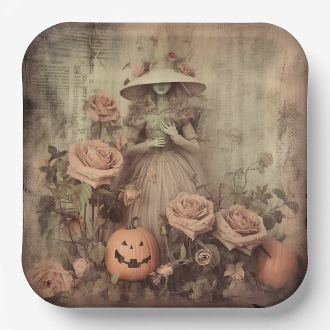 Vintage Halloween Witchcraft (9) Paper Plate (Front)