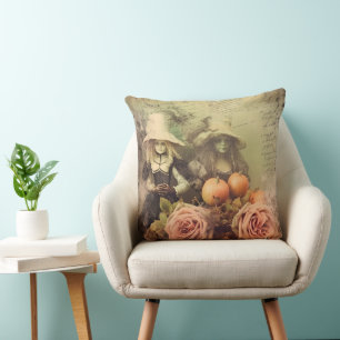 Vintage Halloween Witchcraft Cushion