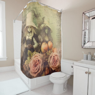 Vintage Halloween Witchcraft Shower Curtain