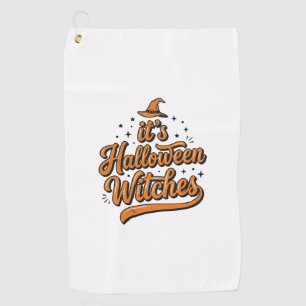 Vintage Halloween Witches Typography Shirt Design_ Golf Towel